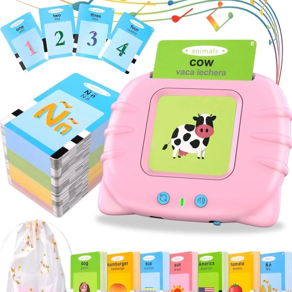 Spanish Talking Flash Cards for Toddlers 2 3 4 5 6 - Spanish Learning Toys